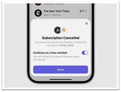 Cancel Thrive subscription on iPhone settings